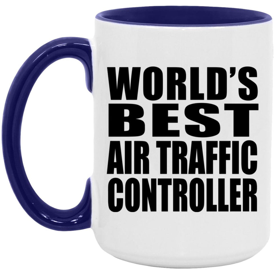 World's Best Air Traffic Controller - 15oz Accent Mug Purple
