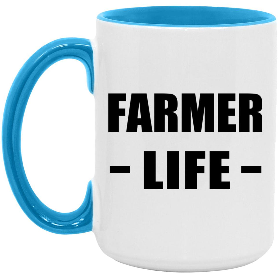 Farmer Life - 15oz Accent Mug Blue