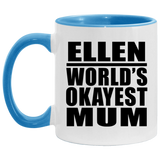 Ellen World's Okayest Mum - 11oz Accent Mug Blue