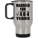 22nd Anniversary Married For Square Root of 484 Years - Silver Travel Mug