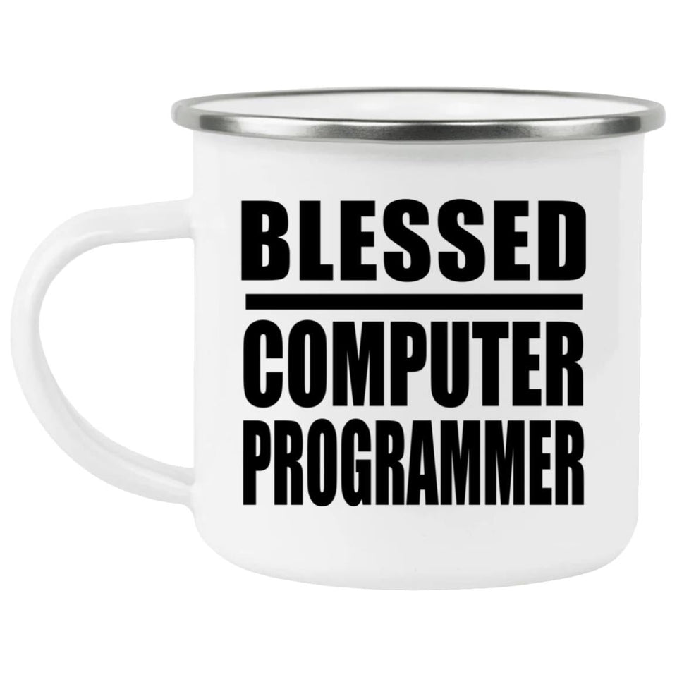 Blessed Computer Programmer - 12oz Camping Mug