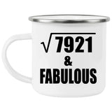89th Birthday Square Root of 7921 & Fabulous - 12oz Camping Mug