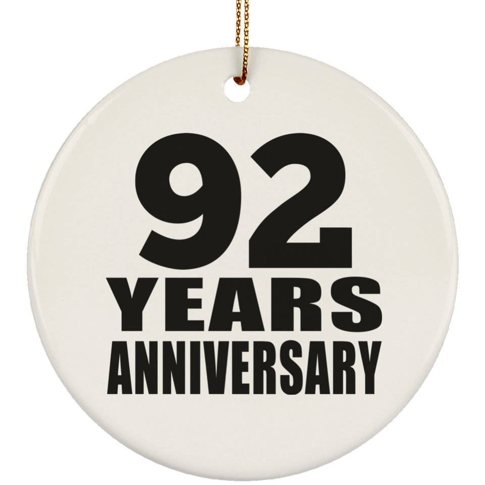92nd Anniversary 92 Years - Circle Ornament