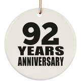92nd Anniversary 92 Years - Circle Ornament