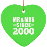24th Anniversary Mr & Mrs Since 2000 - Heart Ornament