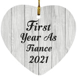 First Year As Fiance 2021 - Heart Ornament F