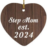 Step Mom Established EST. 2024 - Heart Ornament D