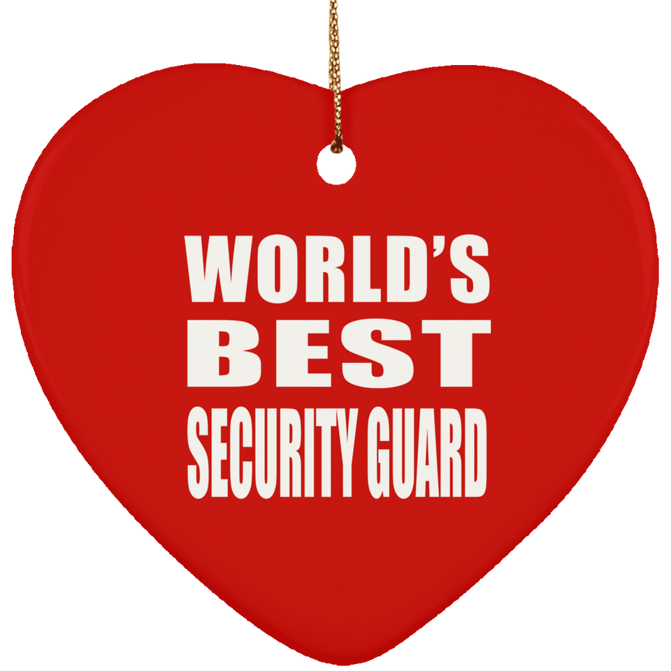World's Best Security Guard - Heart Ornament