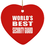 World's Best Security Guard - Heart Ornament