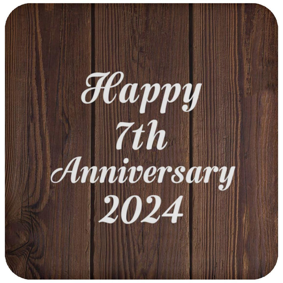 Happy 7th Anniversary 2024 - Drink Coaster D