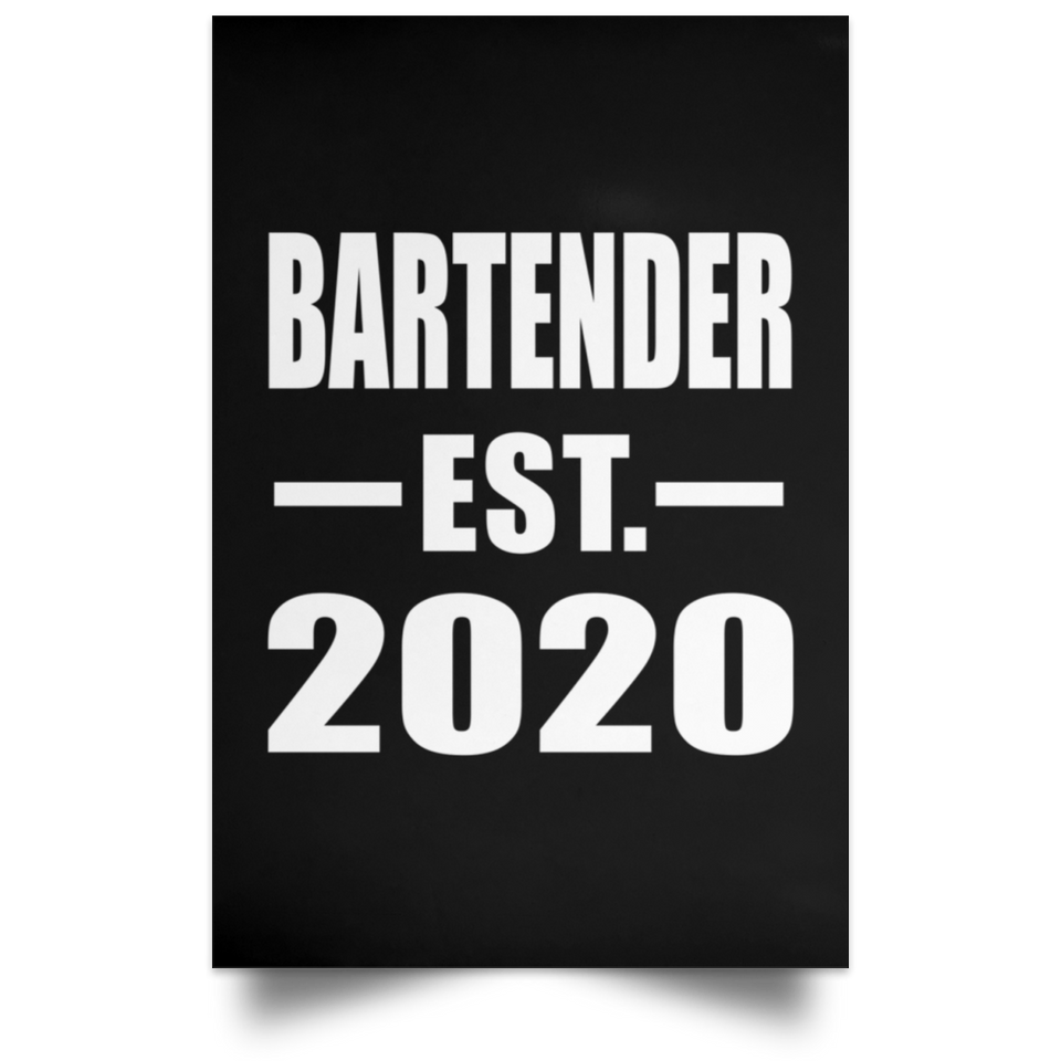 Bartender Established EST. 2020 - Poster Portrait