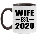 Wife Established EST. 2020 - 11oz Accent Mug Black