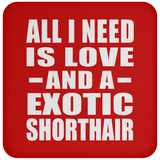 All I Need Is Love And A Exotic Shorthair - Drink Coaster