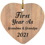 First Year As Grandma & Grandpa 2021 - Heart Ornament C