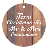 First Christmas As Mr & Mrs Cunningham - Circle Ornament E