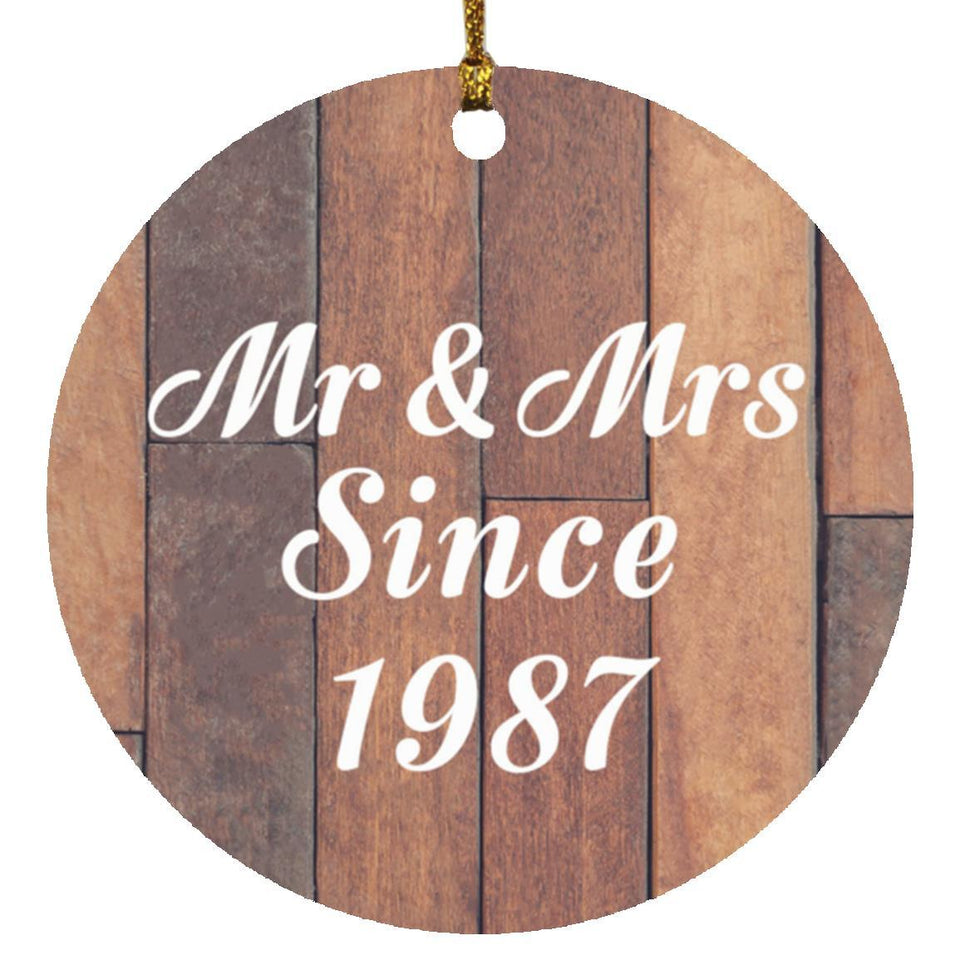 37th Anniversary Mr & Mrs Since 1987 - Circle Ornament E