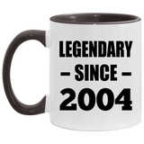 20th Birthday Legendary Since 2004 - 11oz Accent Mug Black