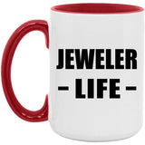 Jeweler Life - 15oz Accent Mug Red