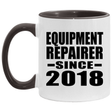 Equipment Repairer Since 2018 - 11oz Accent Mug Black