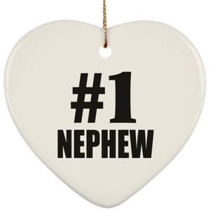Number One #1 Nephew - Heart Ornament
