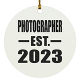 Photographer Established EST. 2023 - Circle Ornament