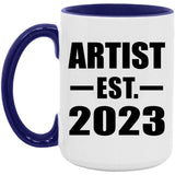 Artist Established EST. 2023 - 15oz Accent Mug Purple