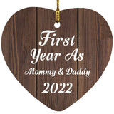 First Year As Mommy & Daddy 2022 - Heart Ornament D
