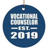 Vocational Counselor Established EST. 2019 - Circle Ornament