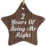 2nd Anniversary 2 Years Of Being Mr Right - Star Ornament D