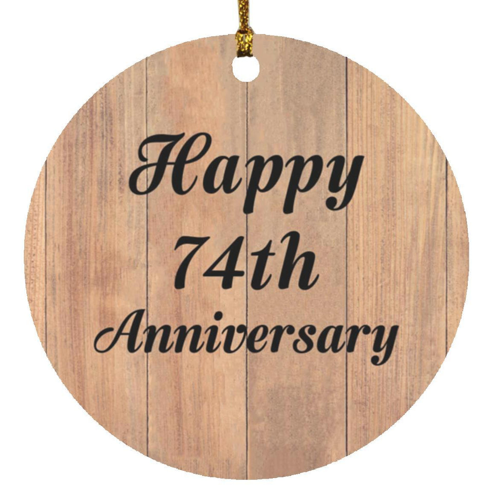 Happy 74th Anniversary - Circle Ornament C