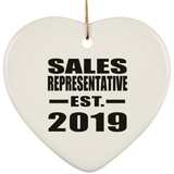 Sales Representative Established EST. 2019 - Heart Ornament