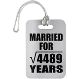 67th Anniversary Married For Square Root of 4489 Years - Luggage Bag Tag