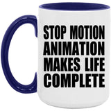 Stop Motion Animation Makes Life Complete - 15oz Accent Mug Purple