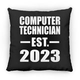 Computer Technician Established EST. 2023 - Throw Pillow Black