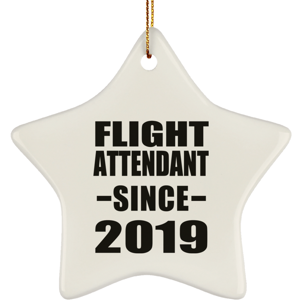 Flight Attendant Since 2019 - Star Ornament