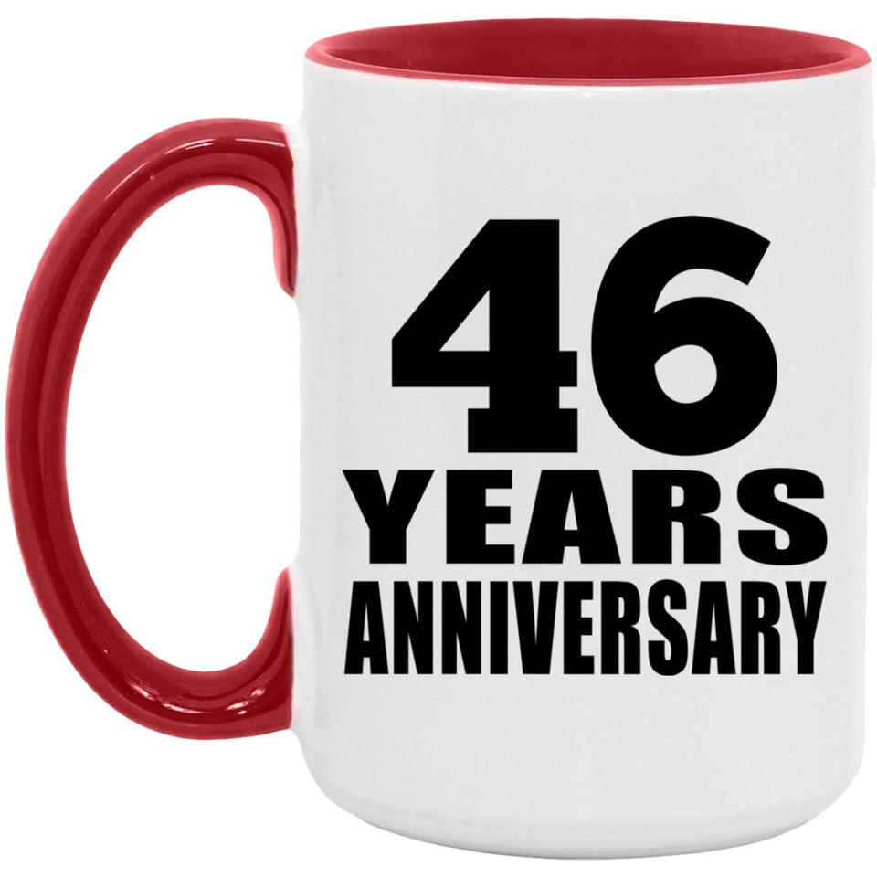 46th Anniversary 46 Years - 15oz Accent Mug Red