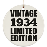 90th Birthday Vintage 1934 Limited Edition - Circle Ornament