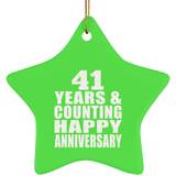 Happy 41st Anniversary 41 Years & Counting - Star Ornament