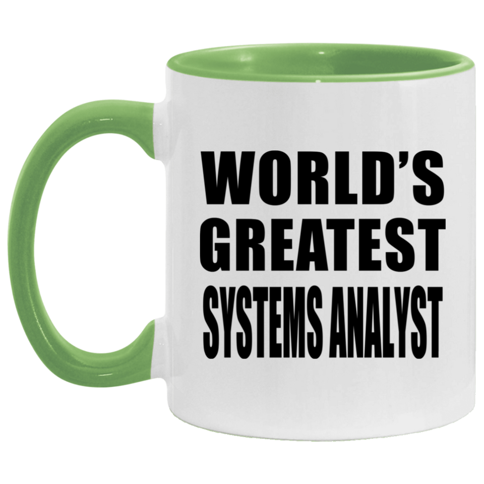 World's Greatest Systems Analyst - 11oz Accent Mug Green