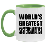 World's Greatest Systems Analyst - 11oz Accent Mug Green