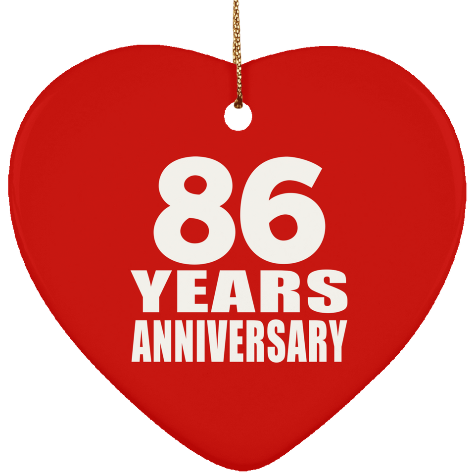 86th Anniversary 86 Years - Heart Ornament
