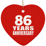 86th Anniversary 86 Years - Heart Ornament