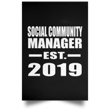 Social Community Manager Established EST. 2019 - Poster Portrait