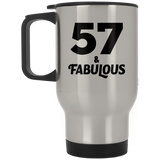 57th Birthday 57 & Fabulous - Silver Travel Mug
