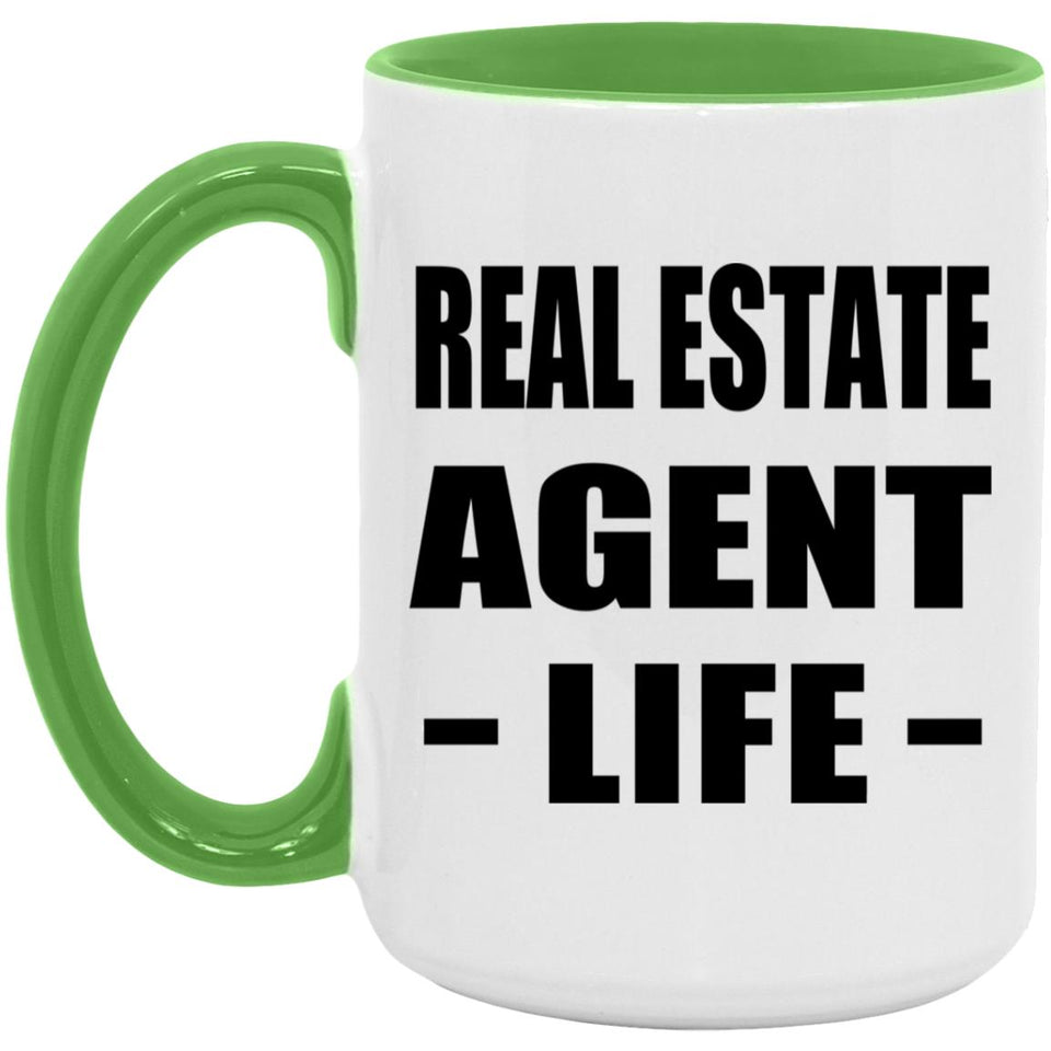 Real Estate Agent Life - 15oz Accent Mug Green