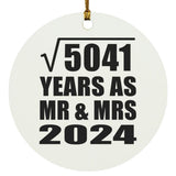 71st Anniversary Square Root of 5041 Years As Mr & Mrs 2024 - Circle Ornament
