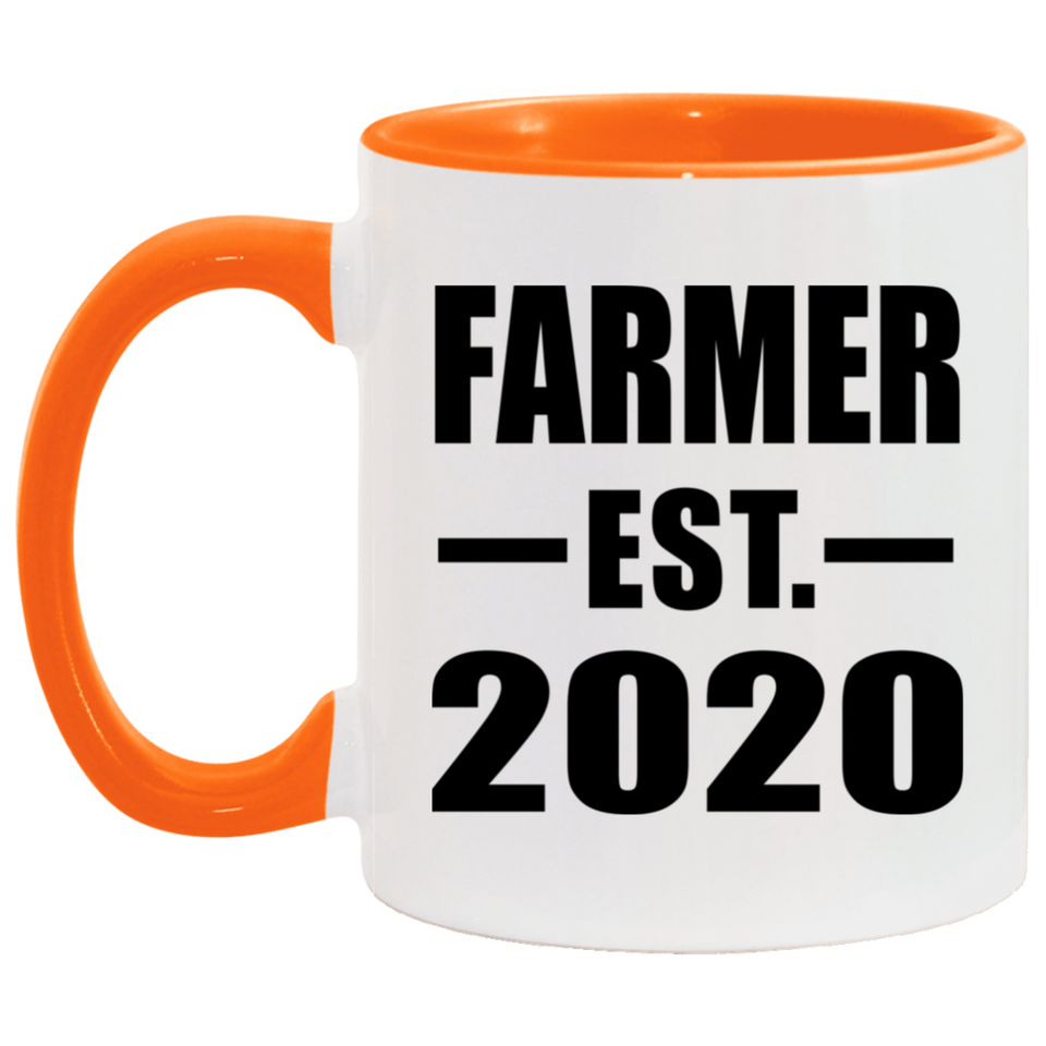 Farmer Established EST. 2020 - 11oz Accent Mug Orange