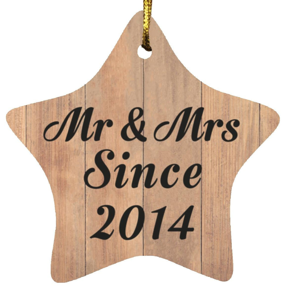 10th Anniversary Mr & Mrs Since 2014 - Star Ornament C