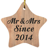 10th Anniversary Mr & Mrs Since 2014 - Star Ornament C