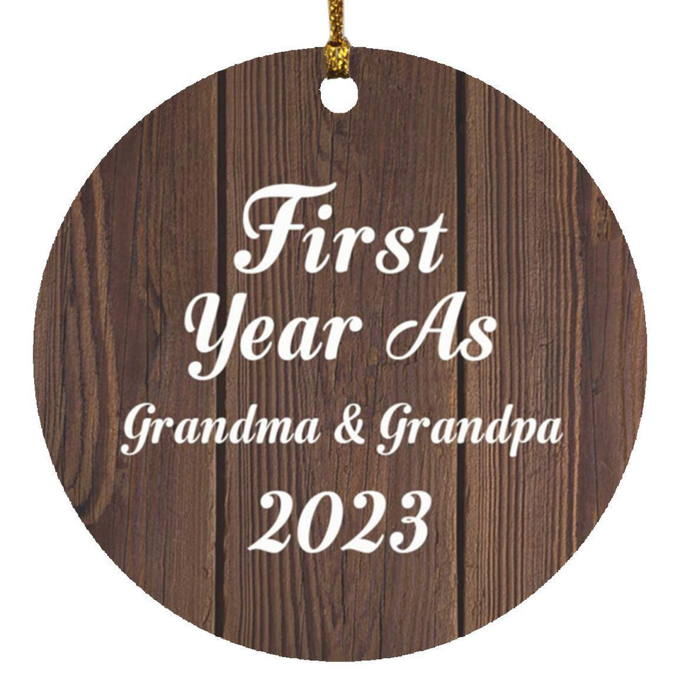 First Year As Grandma & Grandpa 2023 - Circle Ornament D